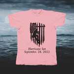 Load image into Gallery viewer, Lineman/Linewoman On Pole With Flag In Back - Black - front of tee
