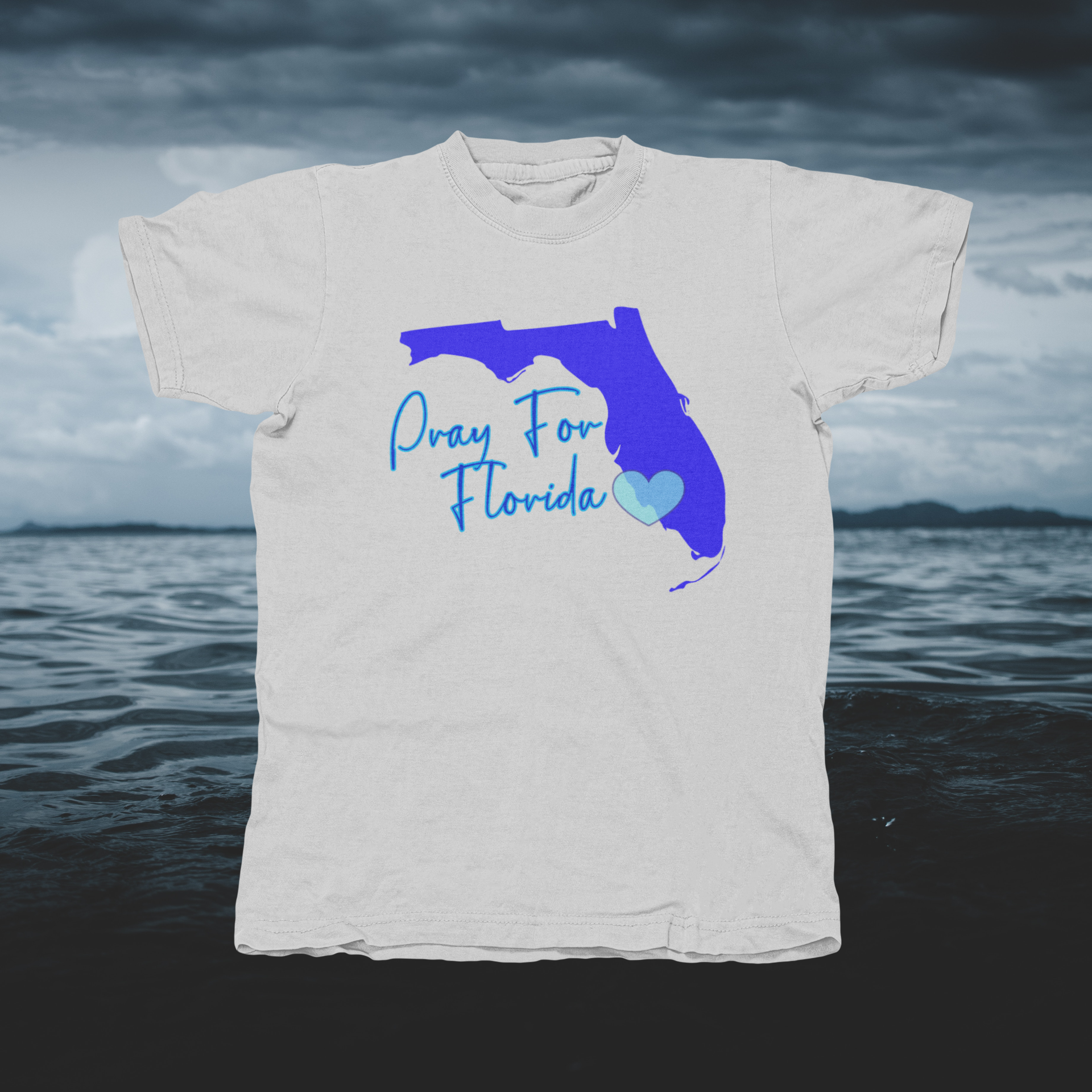 Pray for Florida - Blue - front of tee