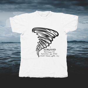 Black Tornado I Survived Hurricane Ian September 28, 2022 (Your Town Here) - front of tee