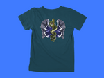 Load image into Gallery viewer, EMS Winged Serpent And Staff - back of tee
