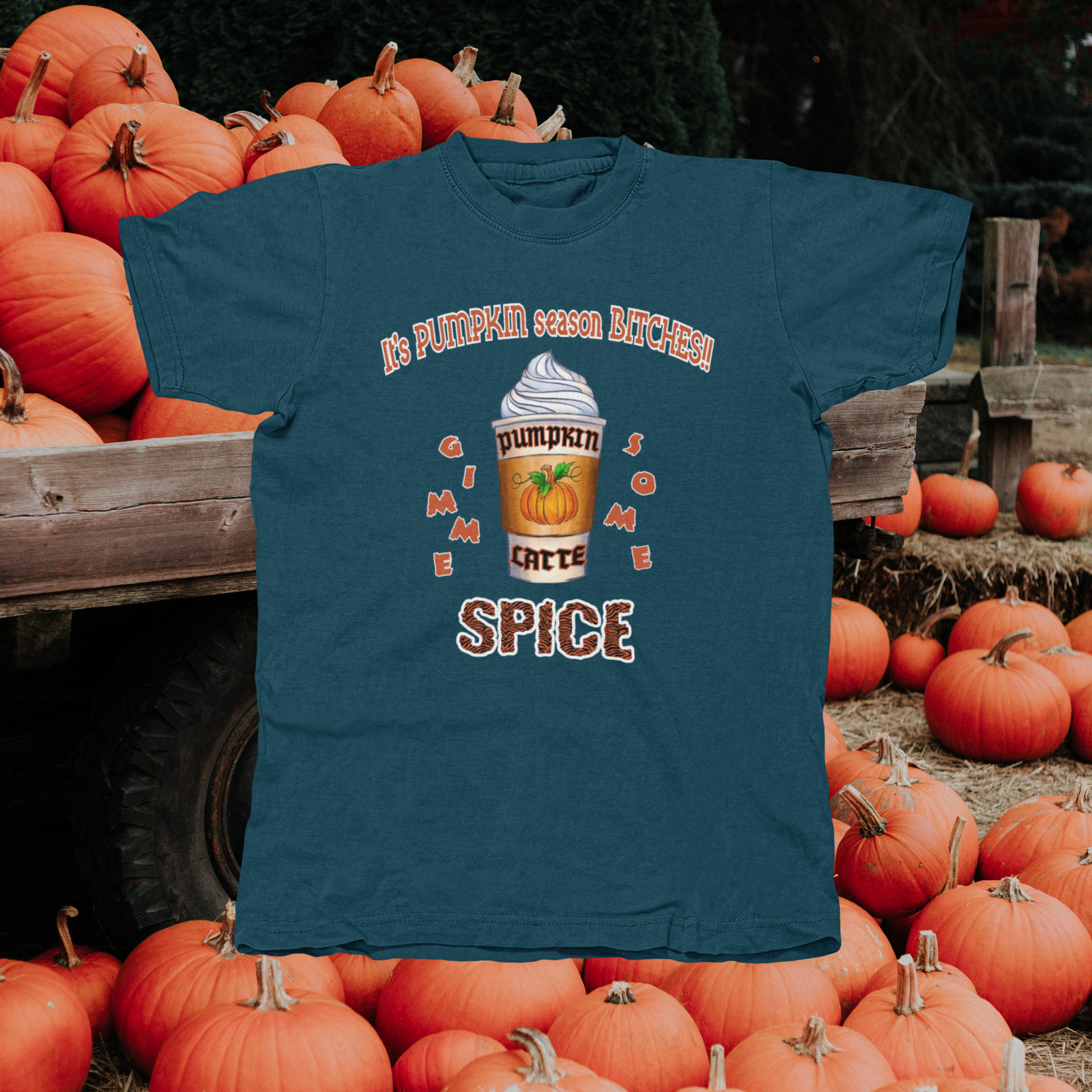 It's Pumpkin Season Bitches! Gimme Some Spice! - front of tee