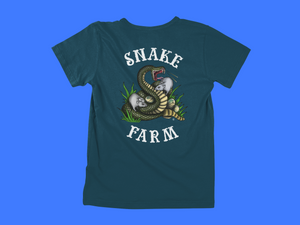 Snake Farm Custom Design - White Letters - back of tee