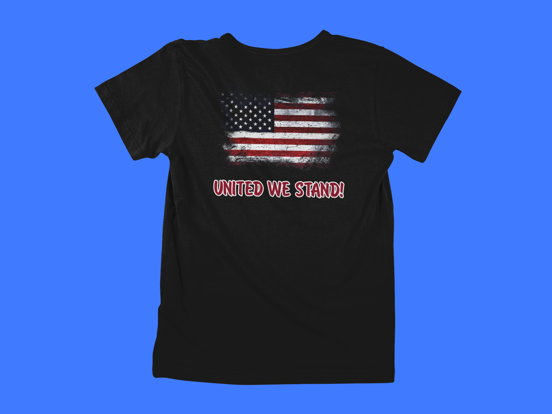 United We Stand - Red Letters - back of tee