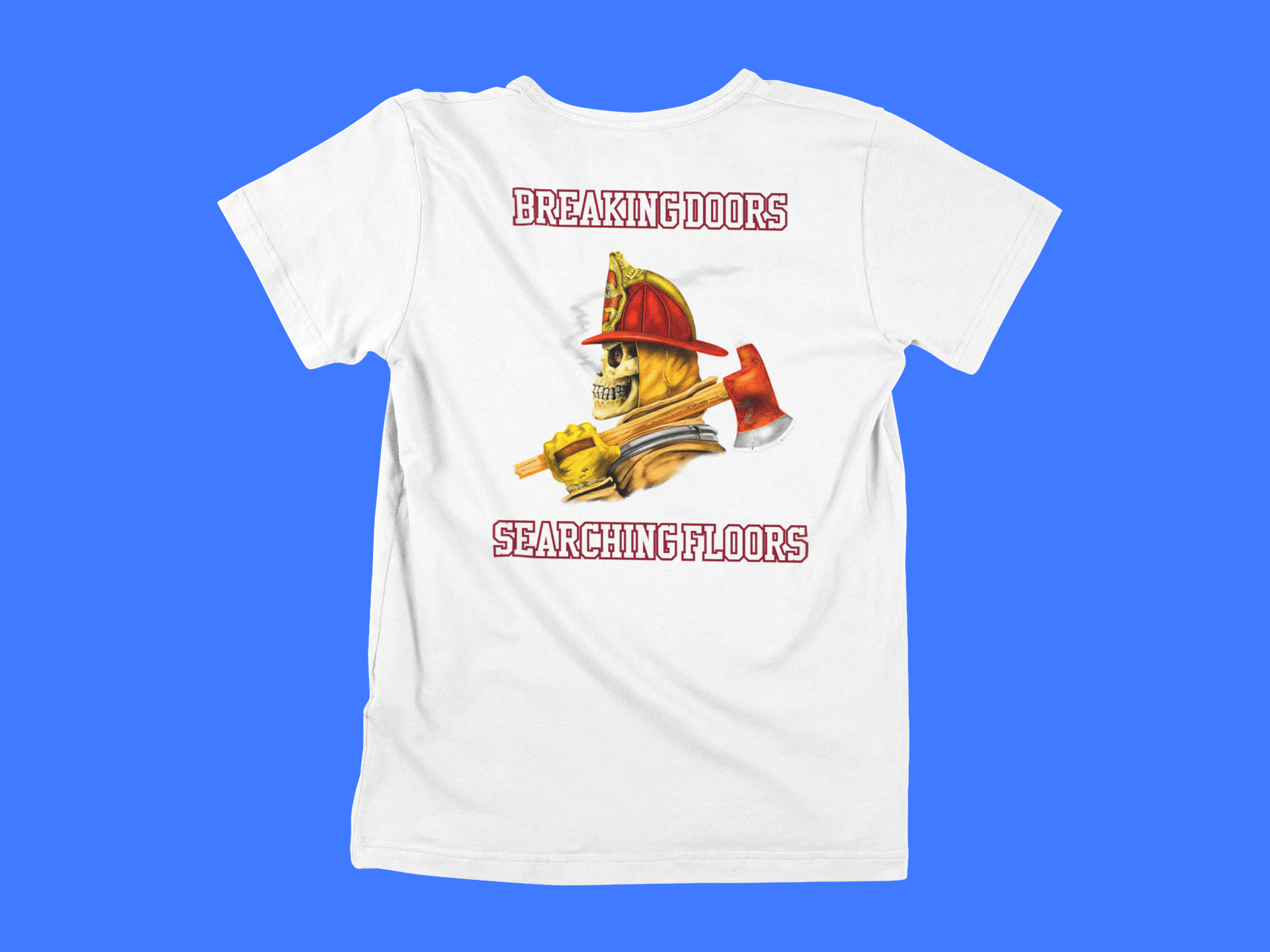 BDSF Smokin' Firefighter Skeleton - back of tee