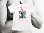 Load image into Gallery viewer, F&amp;CK CANCER - White With Pink Letters - back of tee
